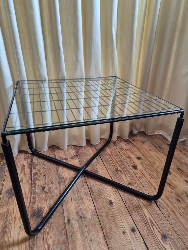 Zwarte draadstaal niels gammelgaard design salontafel, 45 tot 60 cm, Minder dan 55 cm, Gebruikt, Metaal of Aluminium