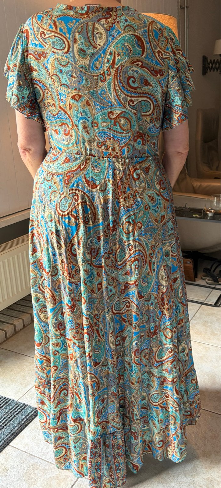 Bohemian Fashion Maxi Jurk - 100% Seta - Made in India, Kleding | Dames, Maat 38/40 (M), Blauw, Ophalen of Verzenden, Zo goed als nieuw