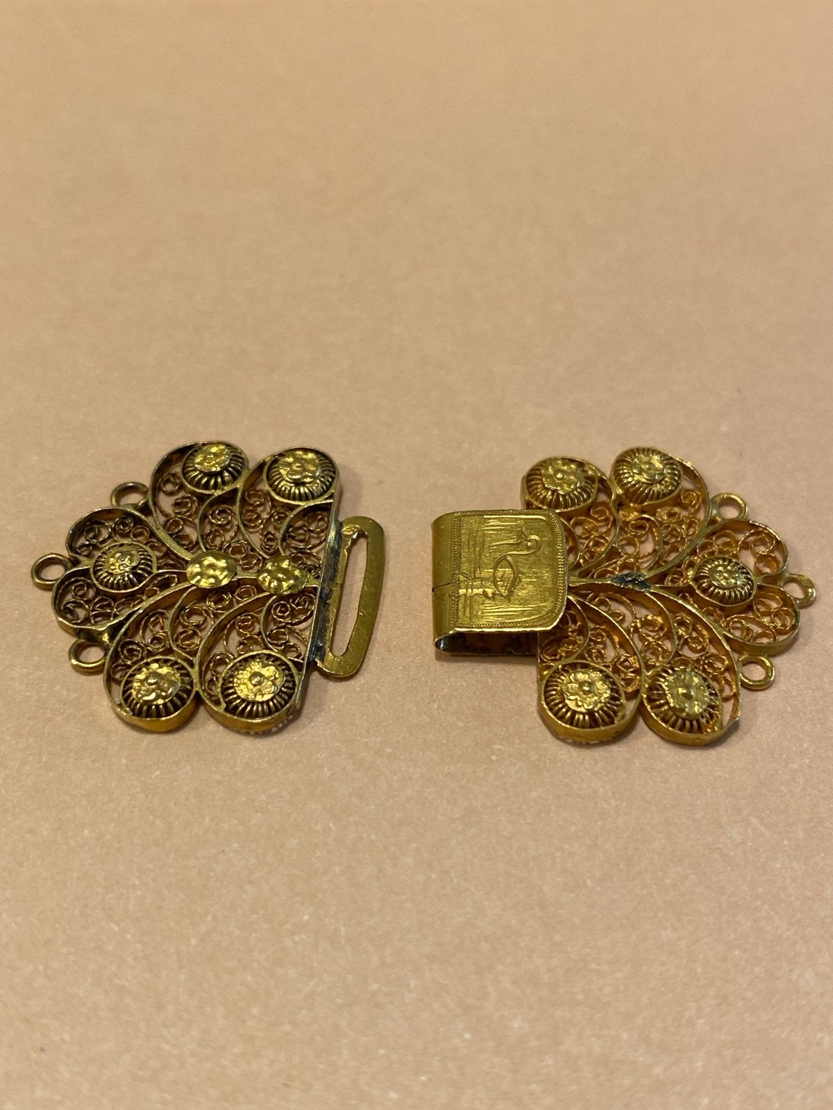 Vintage Gouden Filigraan Sluiting voor Sieraden, Sieraden, Tassen en Uiterlijk, Ophalen of Verzenden, Goud, Overige typen