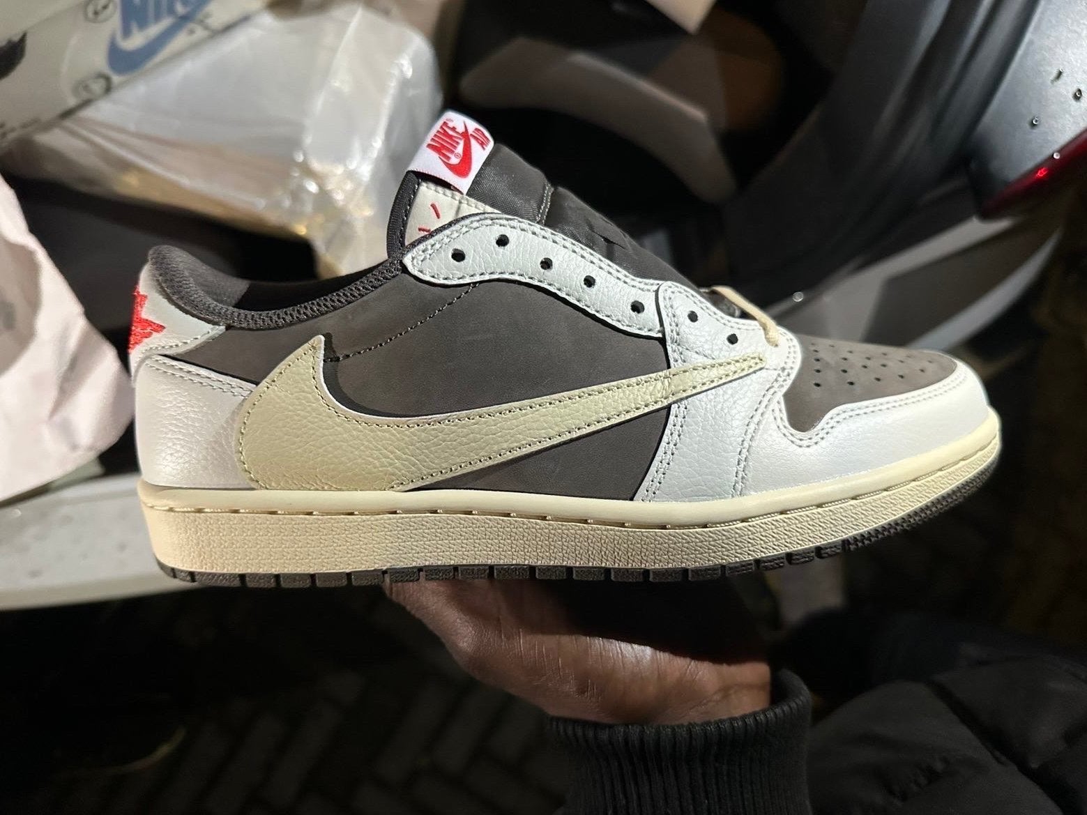 Air Jordan 1 Low Travis Scott, Kleding | Heren, Schoenen, Ophalen, Zo goed als nieuw, Bruin