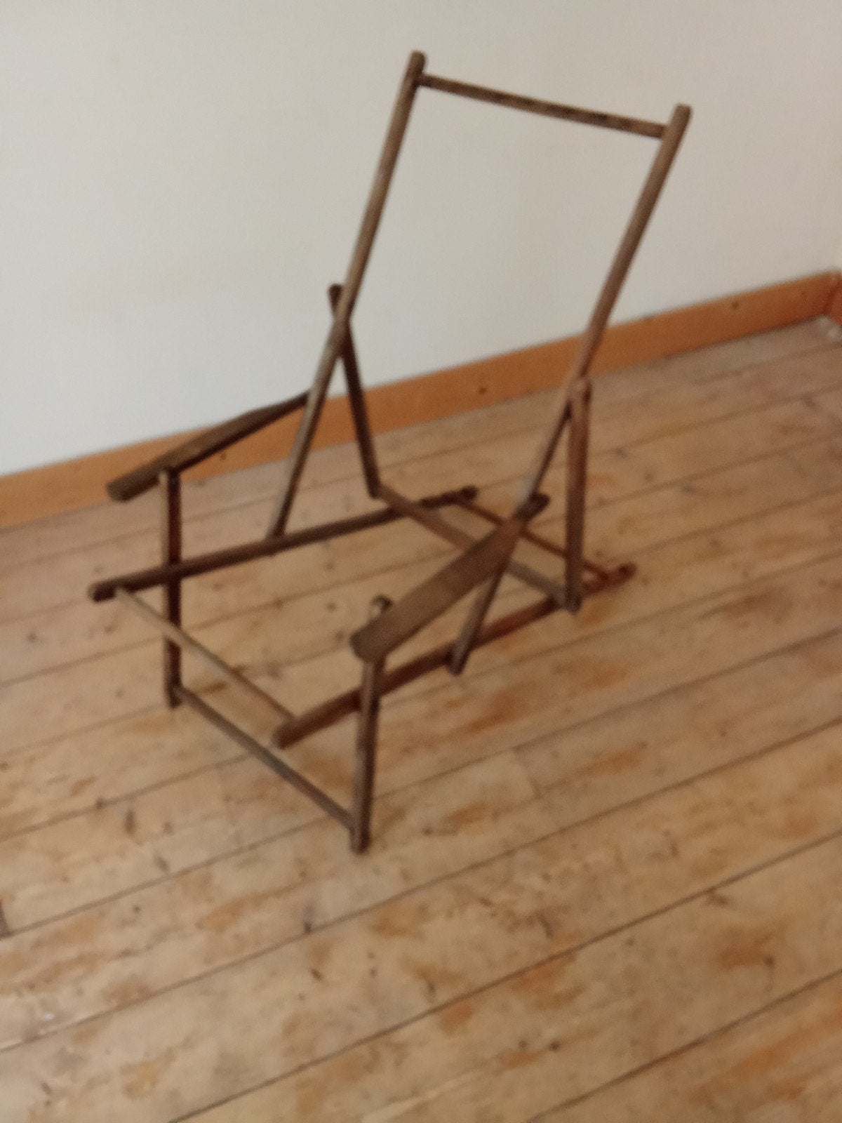 Vintage frame voor strandstoel 2 stuks, Ophalen, Gebruikt, Hout, Verstelbaar