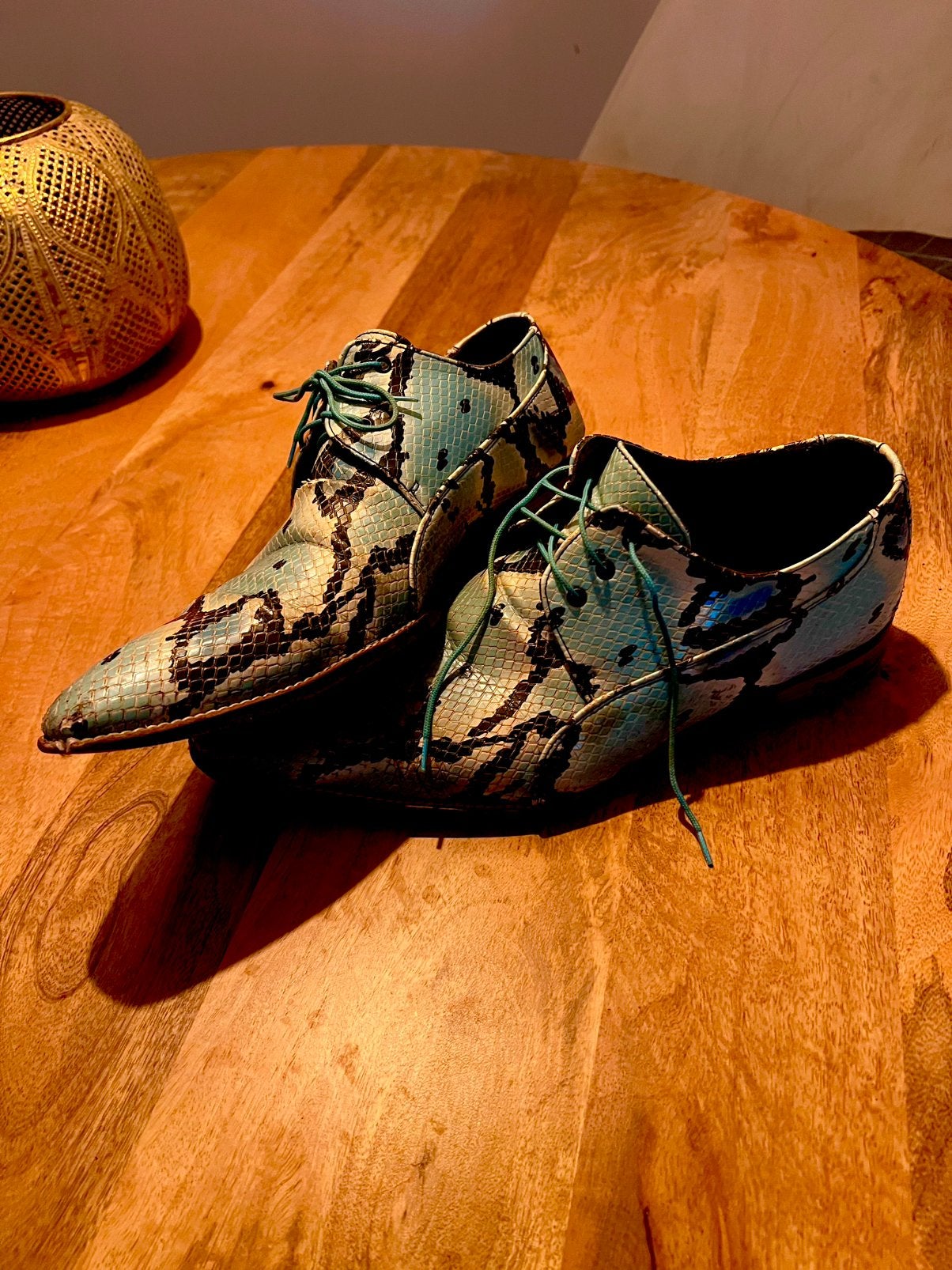 Pepe milan schoenen blauw wit schubpatroon m43, Blauw, Ophalen of Verzenden, Gedragen, Veterschoenen