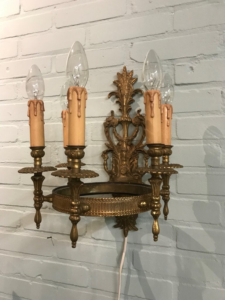Wandlamp messing. 1900 1910, Ophalen of Verzenden