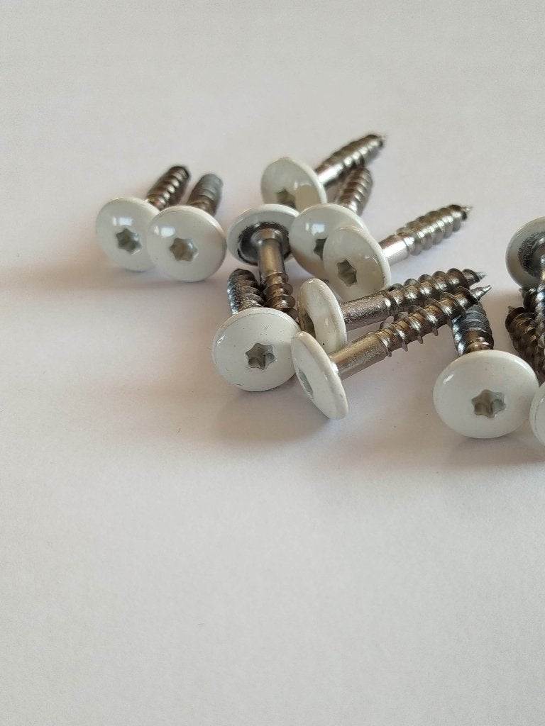 50 st trespa houtschroeven5,5x35 mm lang WIT ral 9010, N, N, Schroeven, Nieuw