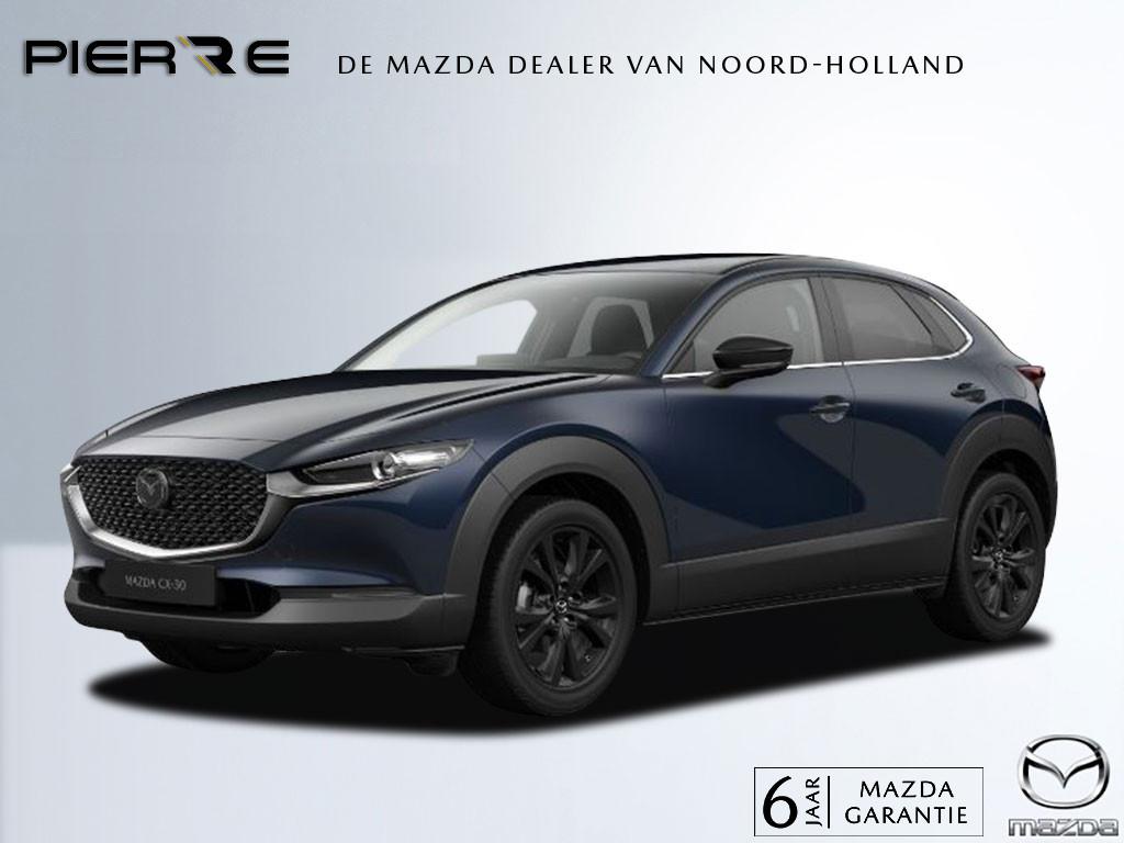 Mazda CX-30 2.5 e-SkyActiv-G M AUTOMAAT Hybrid Homura NAVI |, Auto's, Zwart, 4 cilinders, Blauw, Overige brandstoffen