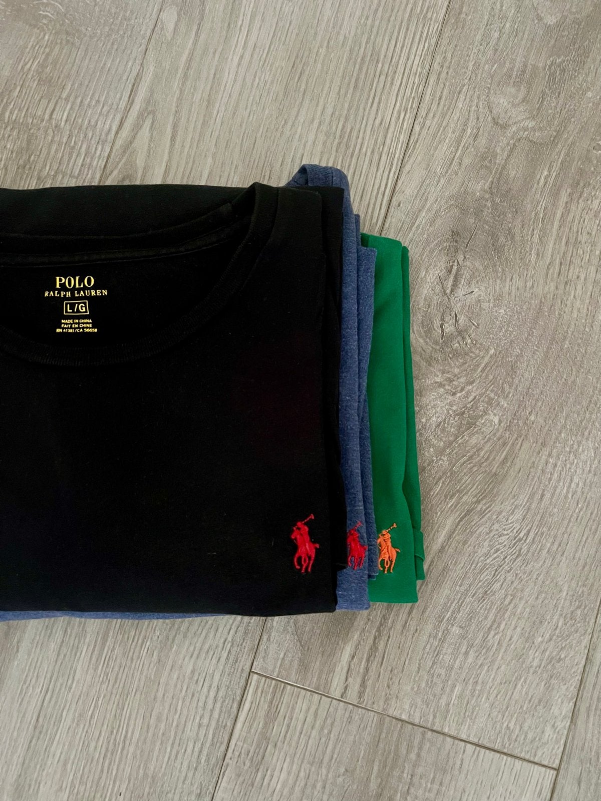 Polo Ralph Lauren T-shirts (3 stuks) - Zwart, Blauw, Groen, Ophalen of Verzenden, Gedragen, Maat 52/54 (L), Meerkleurig