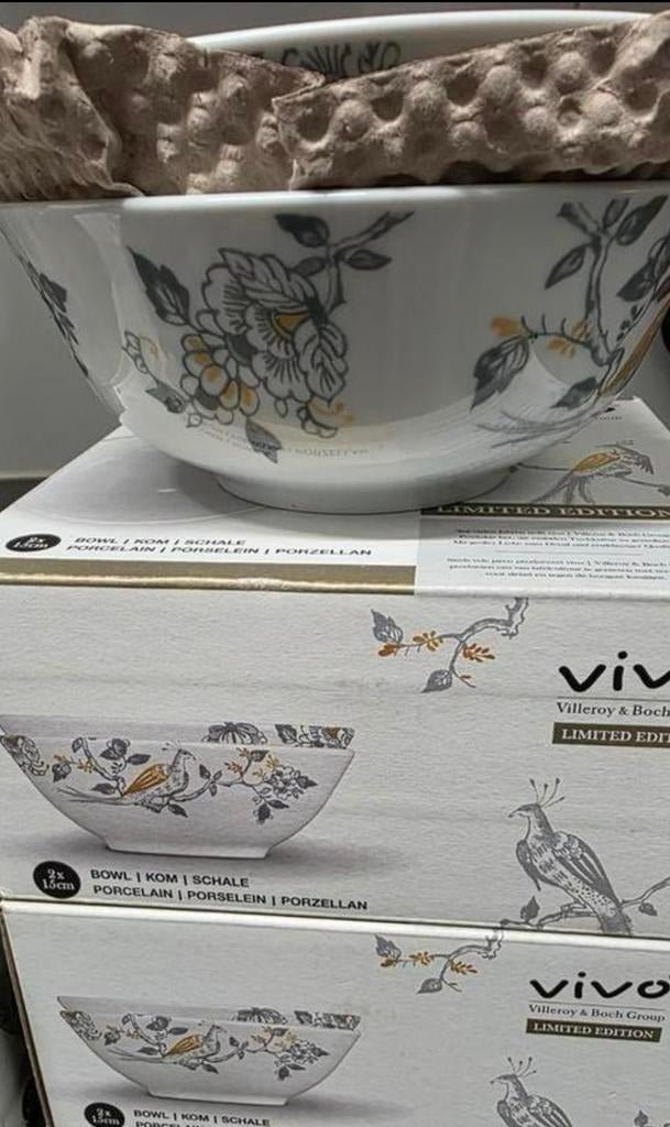 Vivo Villeroy en Boch porselein limited edition kommen, Nieuw, Ophalen of Verzenden, Kom(men), Overige stijlen