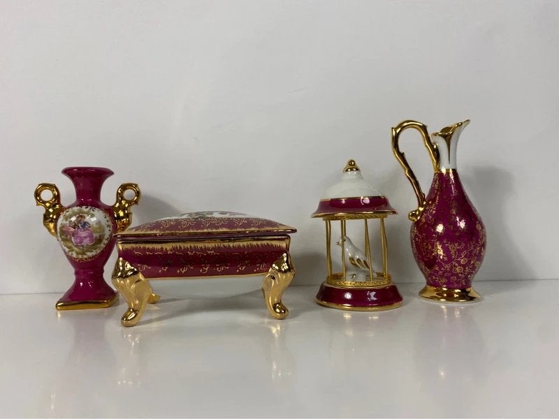 Limoges Porselein Set, Gebruikt, Meerkleurig, Ophalen of Verzenden, Klassiek
