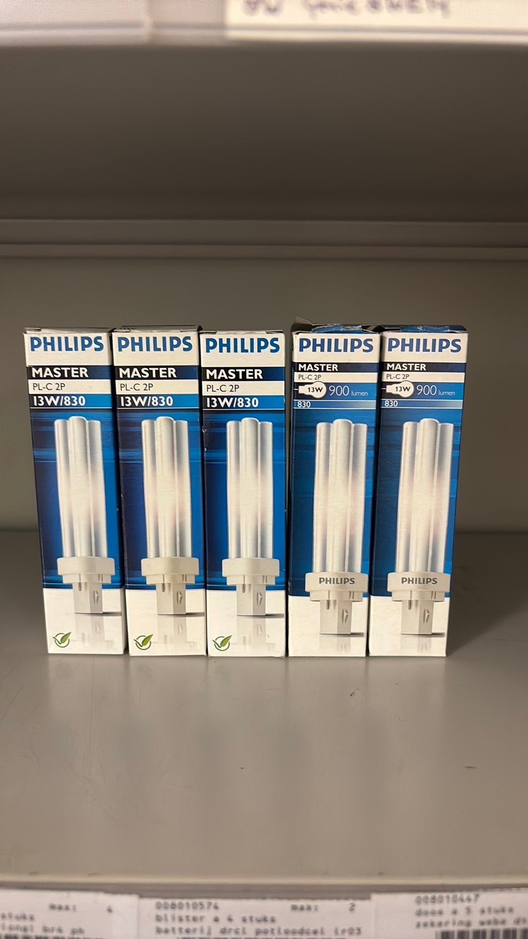 5x Philips Master PL-C 2P 13W/830 Spaarlampen G24d-1, Philips, Nieuw, Ophalen of Verzenden, Spaarlamp