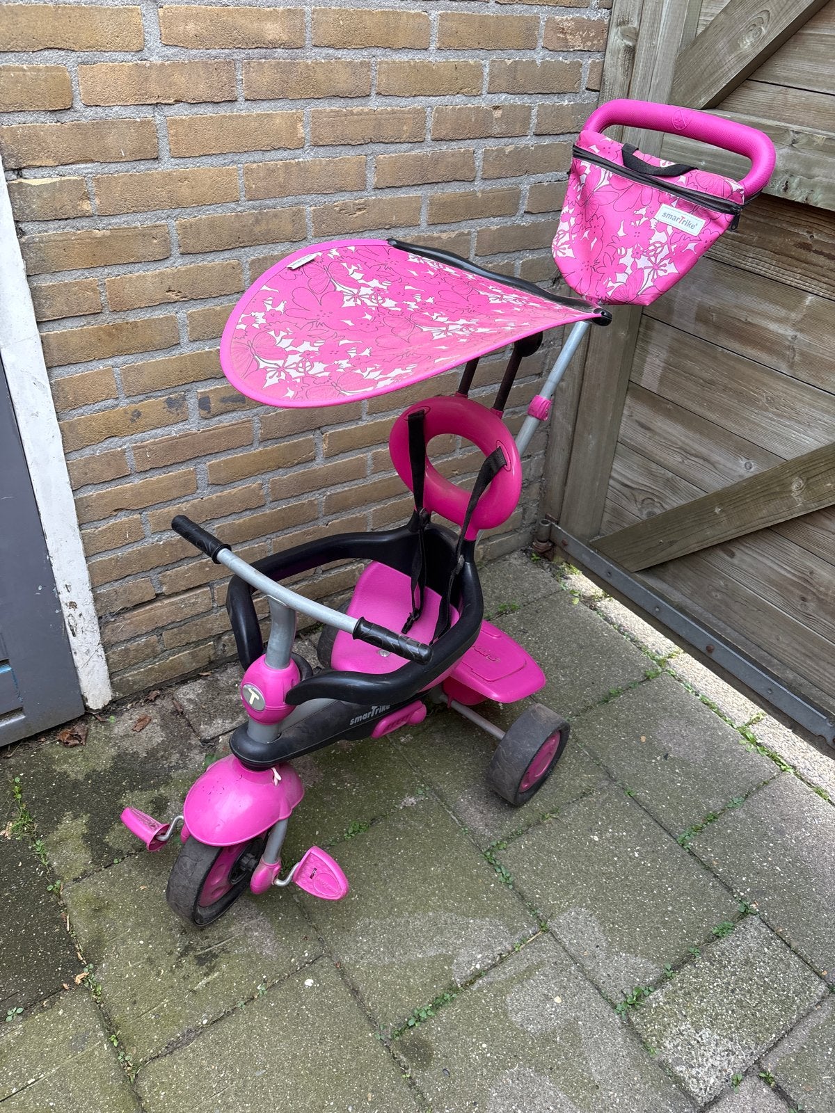 Smart Trike driewieler roze met duwstang en zonnekap, Ophalen, Gebruikt, Overige typen
