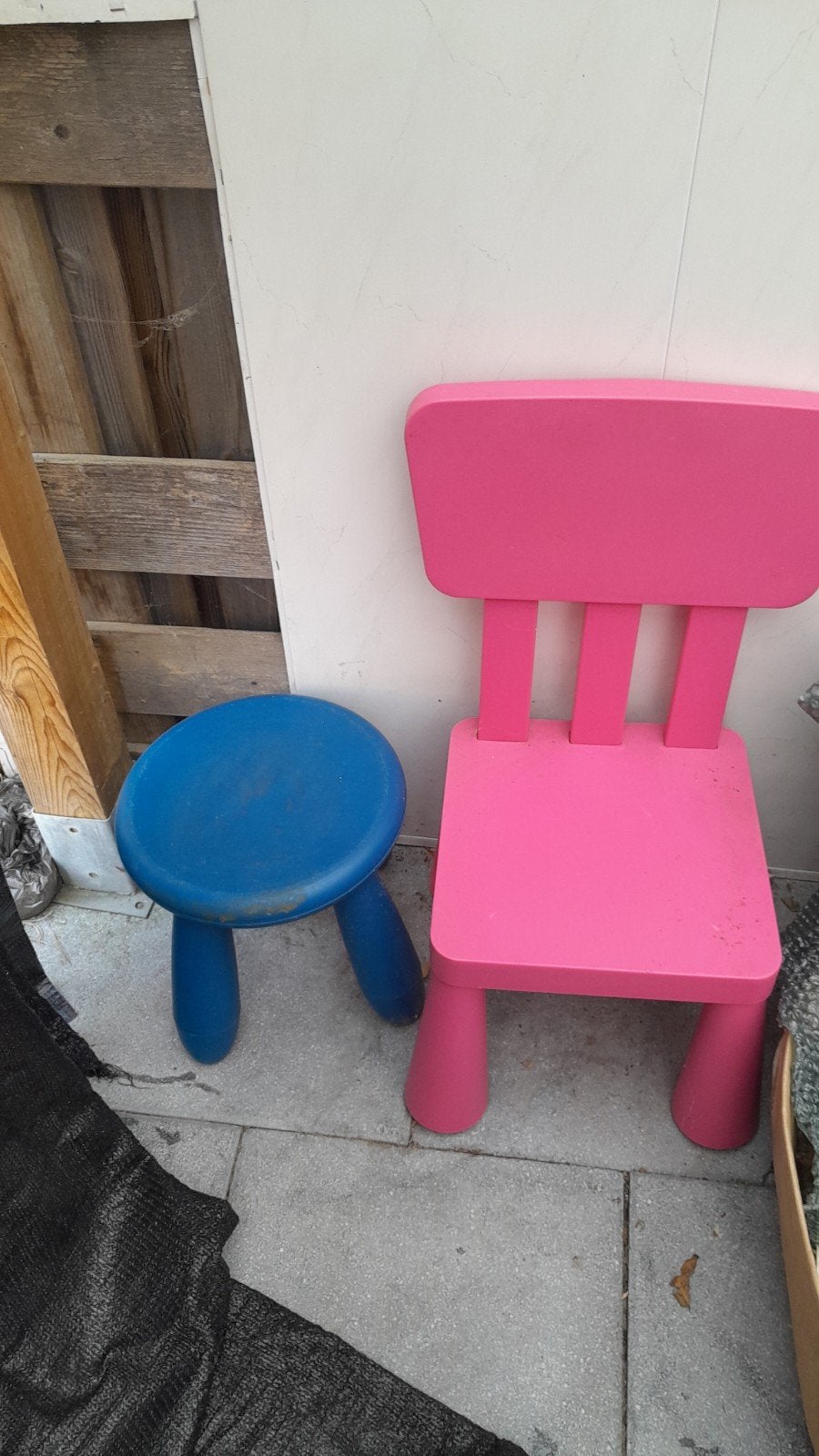Leuke kinderstoel en krukje - roze en blauw, Ophalen, Gebruikt, Twee, Overige kleuren