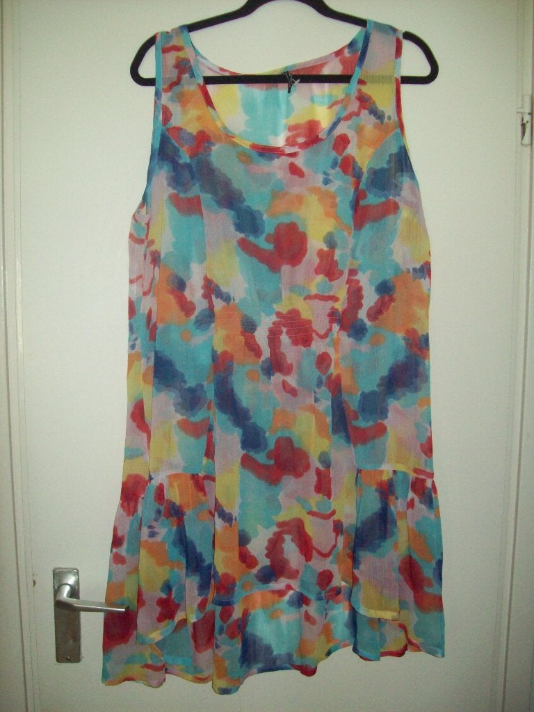 NIEUW! Grafische chiffon jurk van Ze-Ze Concept maat XXL, Verzenden, Nieuw, Meerkleurig, Jurk
