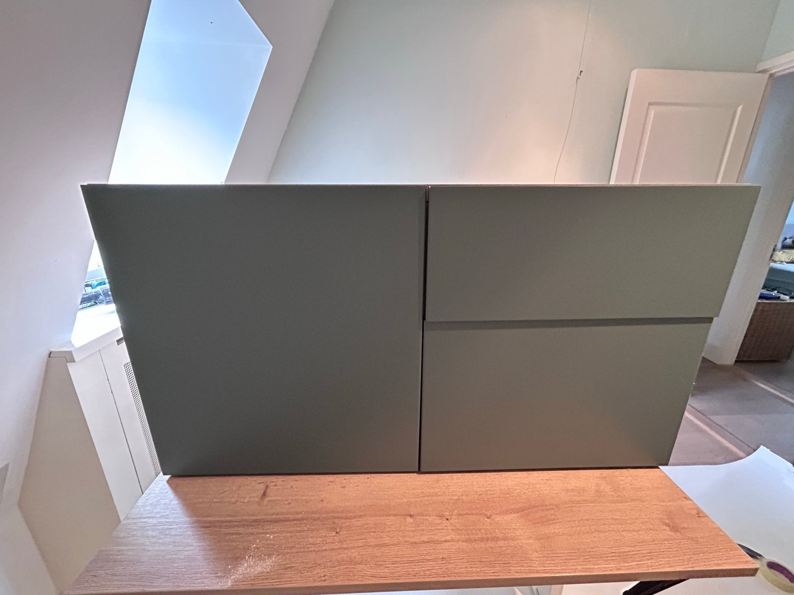 Gratis IKEA kast met groene deuren - Afhalen in Haarlem, Ophalen, Gebruikt, 50 tot 100 cm, Minder dan 100 cm