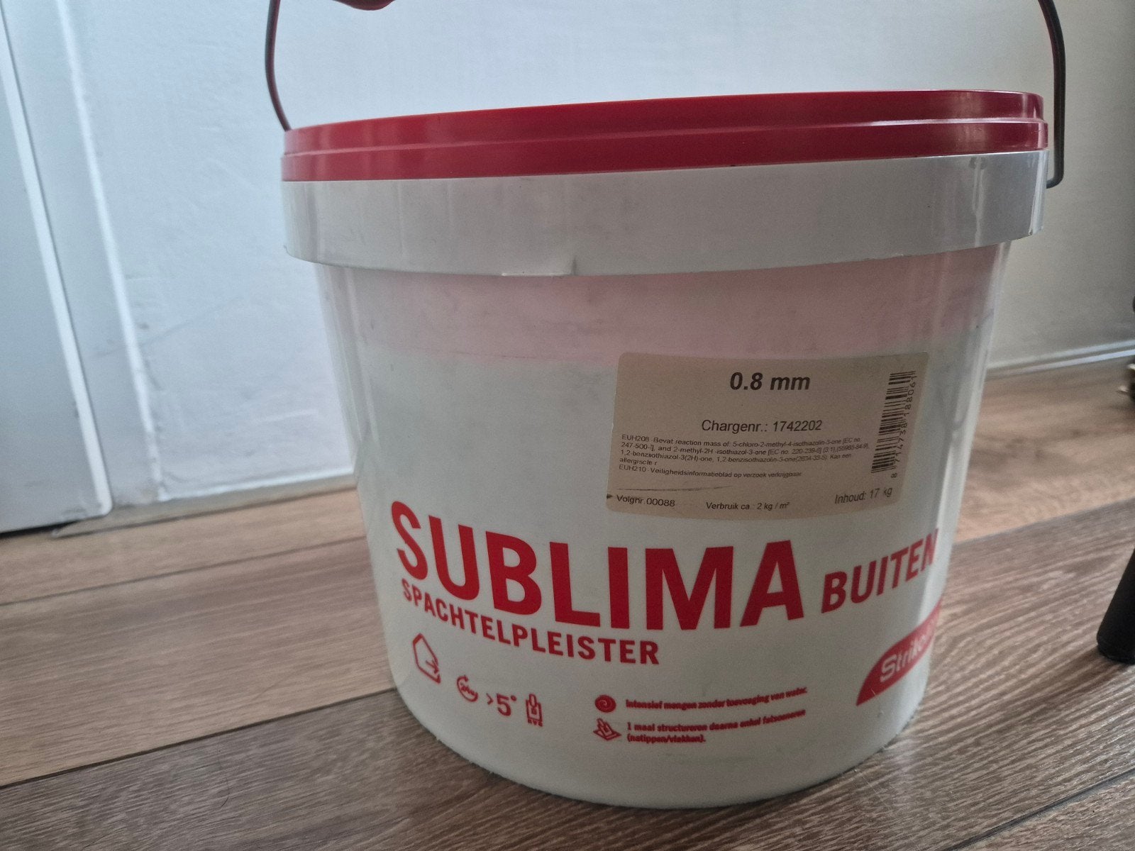 Strikolith Sublima Buiten Spachtelpleister 17kg, Doe-het-zelf en Verbouw, Verf, Beits en Lak, Wit, Nieuw, Ophalen of Verzenden