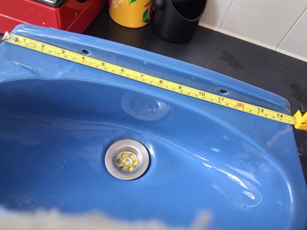 Vintage blauw toilet fonteintje - Compact en stijlvol, Doe-het-zelf en Verbouw, Sanitair, Ophalen, Gebruikt, Wastafel