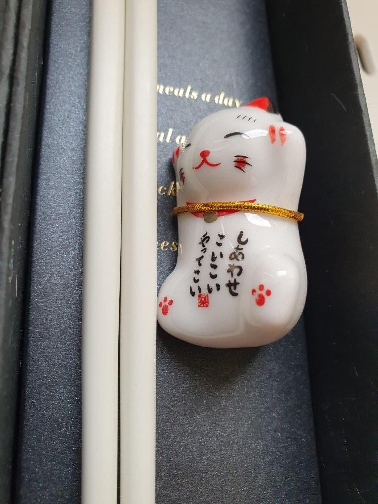 Eetstokjes chopsticks met stenen poes, Verzenden, Nieuw