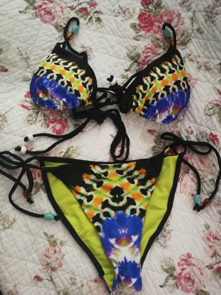 Bohemian Ibiza bikini sierlijk met kralen, Ophalen, Chelsea Girl, Meerkleurig, Zo goed als nieuw