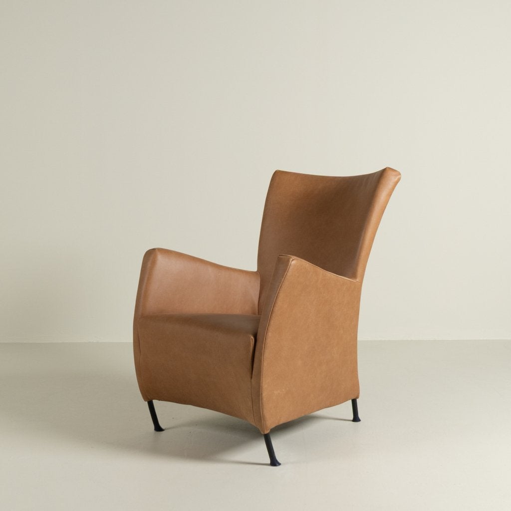 Montis Windy Fauteuil Cognac Buffalo Leer - Zwart, Niet ingevuld, Zo goed als nieuw, Niet ingevuld, Niet ingevuld