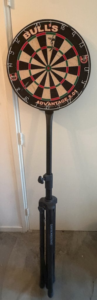 Compleet dartbord met standaard en MvG surround, Ophalen, Gebruikt, Dartbord