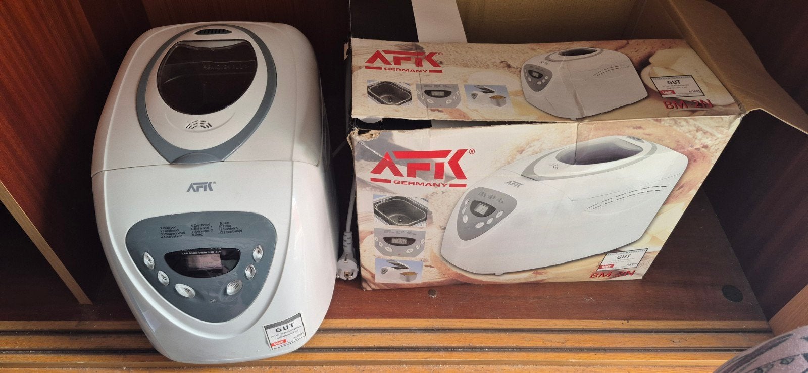 AFK Broodbakmachine - Zo goed als nieuw, Witgoed en Apparatuur, Broodbakmachines, Kijkvenster, 800 tot 1200 gram deeg, Ophalen of Verzenden