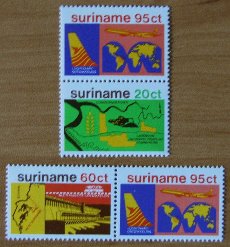 Rep-Suriname 139 paren uit blok ontwikkeling., Verzenden, Postfris