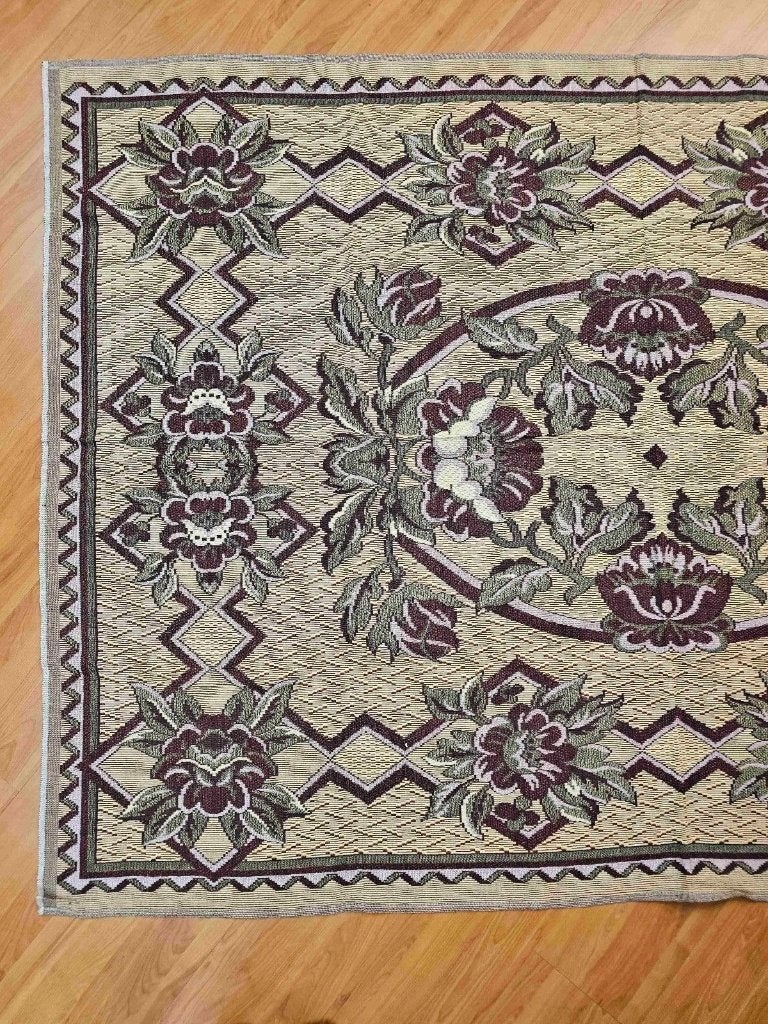 Vintage Kleed foulard bloemmotief reversibel 198/140 cm, 100 tot 150 cm, Djt@dejuistetoon.eu, Ophalen of Verzenden, Zo goed als nieuw