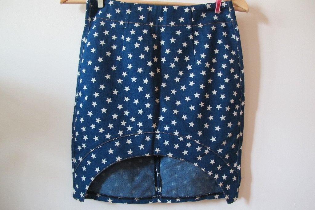 Star high low denim skirt, Blauw, Ophalen of Verzenden, Zo goed als nieuw, Maat 36 (S)
