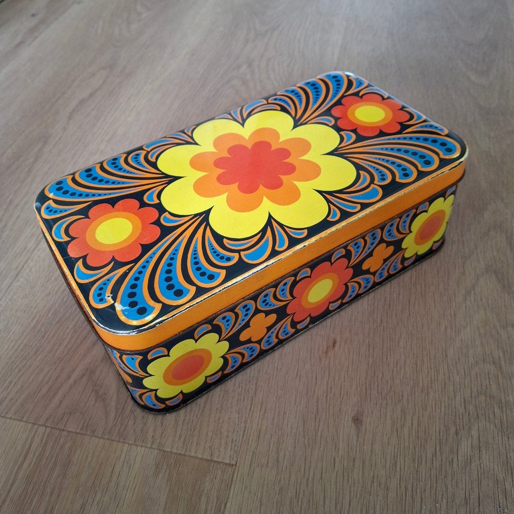 Vintage koekblik jaren 60, Ophalen of Verzenden, Gebruikt, Koek(jes), Overige merken