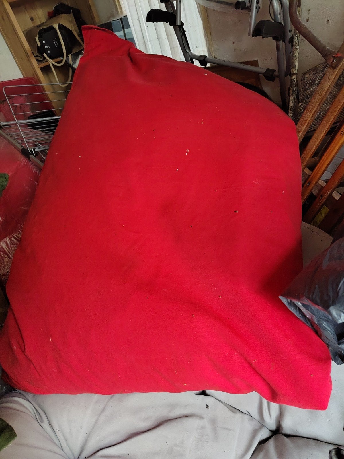 2 grote Fatboy buiten/ binnen zitzakken rood, Ophalen, Gebruikt, Rood, Zitzak