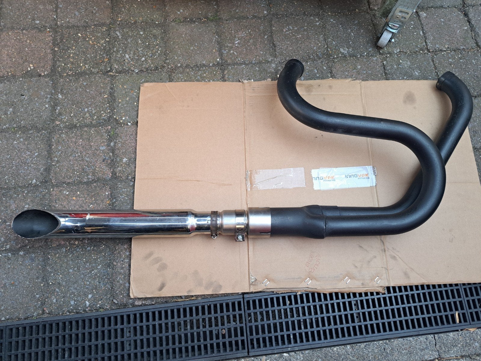 2 in 1 uitlaat, evo blok, 84-06, Motoren, Onderdelen | Harley-Davidson, Ophalen of Verzenden