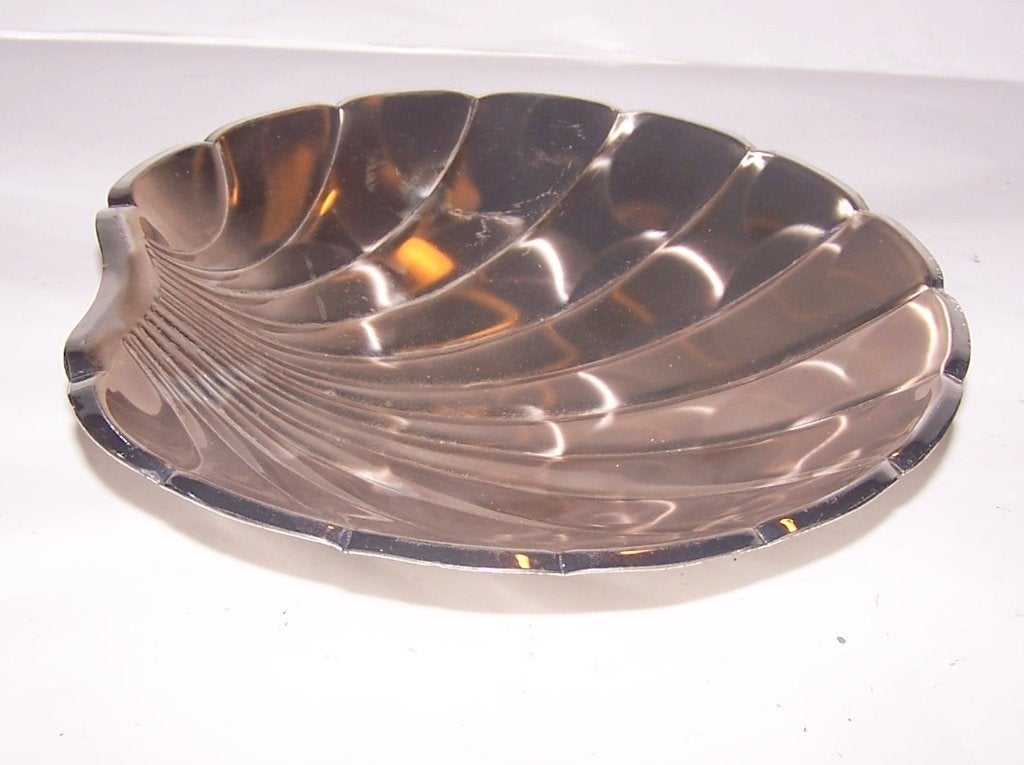 Prachtig rvs serveerschaaltje schelp. Nieuwstaat., Antiek en Kunst, Ophalen of Verzenden