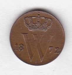 Willem III - 1/2 cent 1872 nagenoeg P -Sch.719, Postzegels en Munten, Munten | Nederland, Ophalen of Verzenden, Koning Willem III