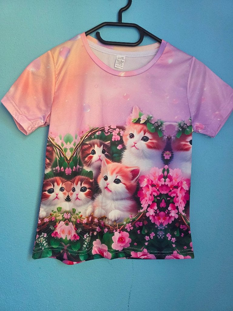 Leuk shirt voor meisjes met katjes maat 140, Kinderen en Baby's, Kinderkleding | Maat 140, Ophalen of Verzenden, Nieuw, Meisje