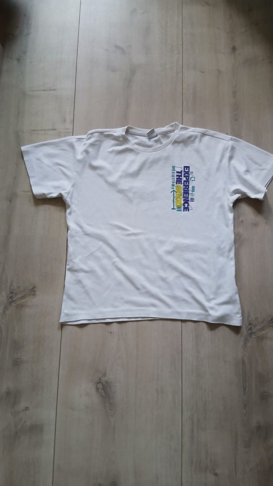 Wit T-shirt met 'Experience The Good' print maat 158/164, Gebruikt, Ophalen of Verzenden, Shirt of Longsleeve, Jongen