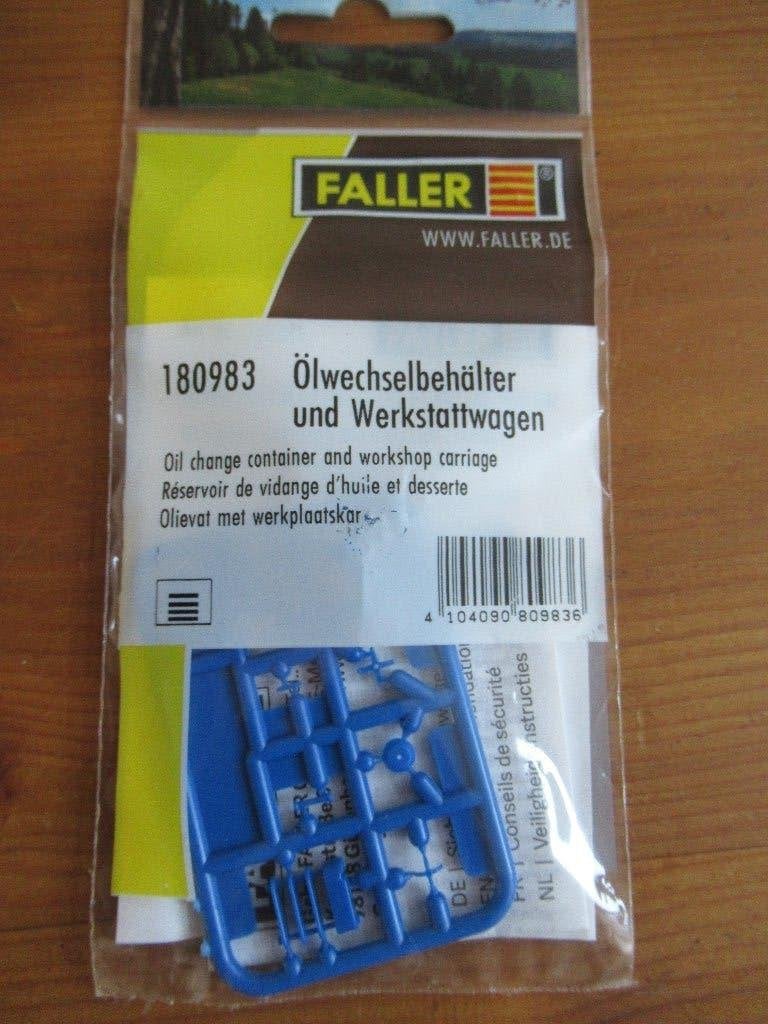 Olievat met werkplaatskar (Faller H0), Overige merken, Gelijkstroom of Wisselstroom, Brug, Tunnel of Gebouw, Nieuw