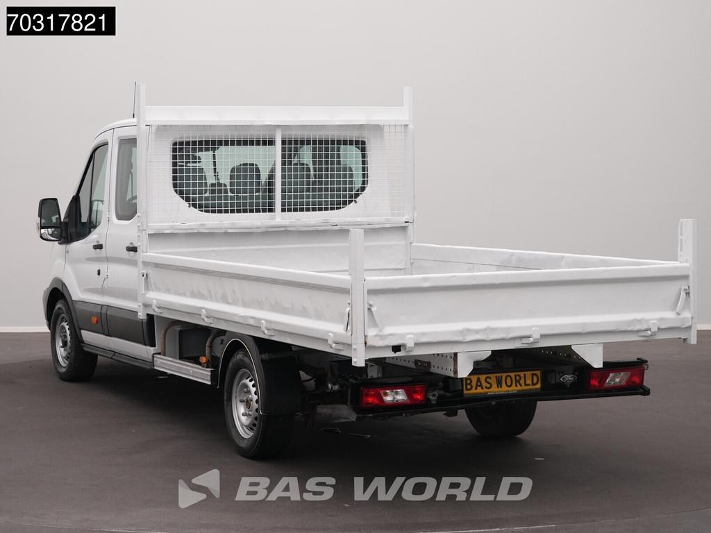 Ford Transit 130pk Dubbel Cabine Open Laadbak Euro6 Pritsche, Auto's, Bestelauto's, Euro 6, 4 cilinders, Wit, Leder
