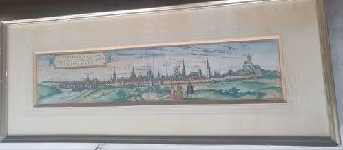 Kopergravure aanzicht Luneberg 1572 G. Braun & F. Hogenberg, Ophalen