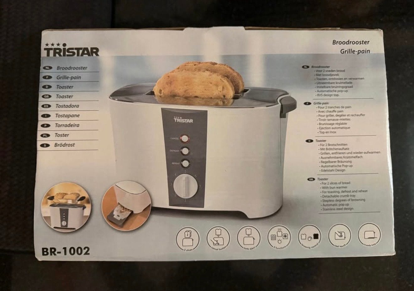 Tristar Broodrooster BR-1002 - RVS design