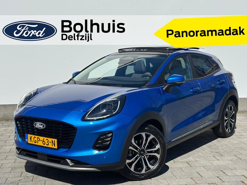 Ford Puma EcoBoost Hybrid 125 pk Titanium | Pano | Elek acht, 12 maanden, Blauw, 665 kg, Bedrijf