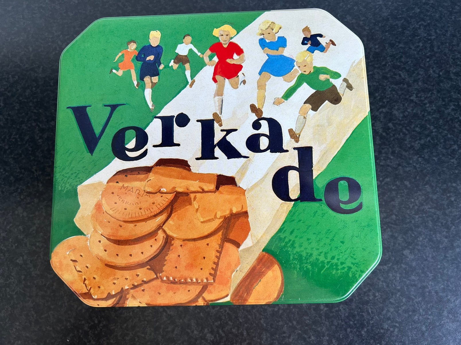 Verkade koekblik/koektrommel, Verzamelen, Blikken, Ophalen, Zo goed als nieuw, Koek(jes)