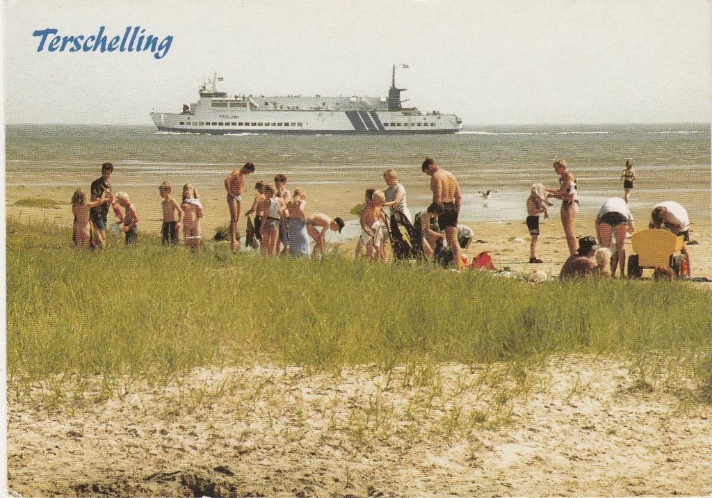 TERSCHELLING Strand Veerboot Badgasten, Verzenden, 1980 tot heden, Gelopen, Waddeneilanden