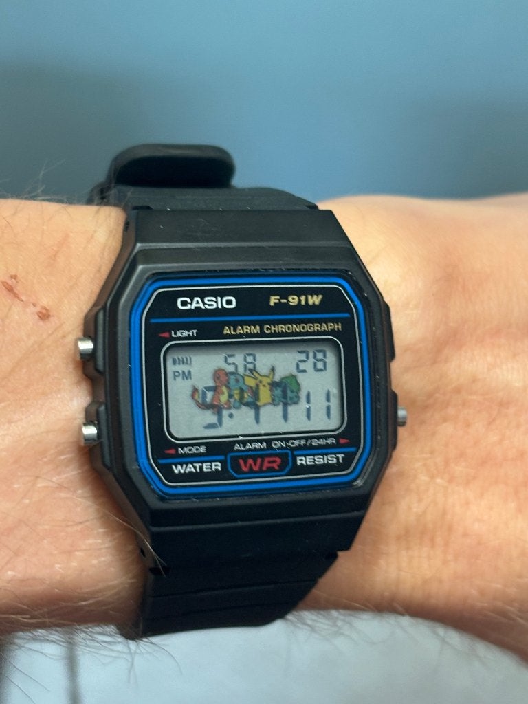 Casio F91-W - modded background - Pokémon kanto starters, Overige materialen, Polshorloge, Overige materialen, Nieuw