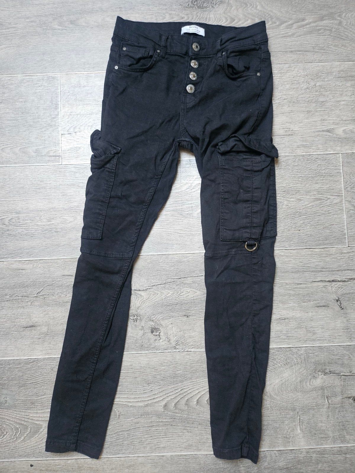 Bershka zwarte cargo broek maat 36 (S), Bershka, Ophalen of Verzenden