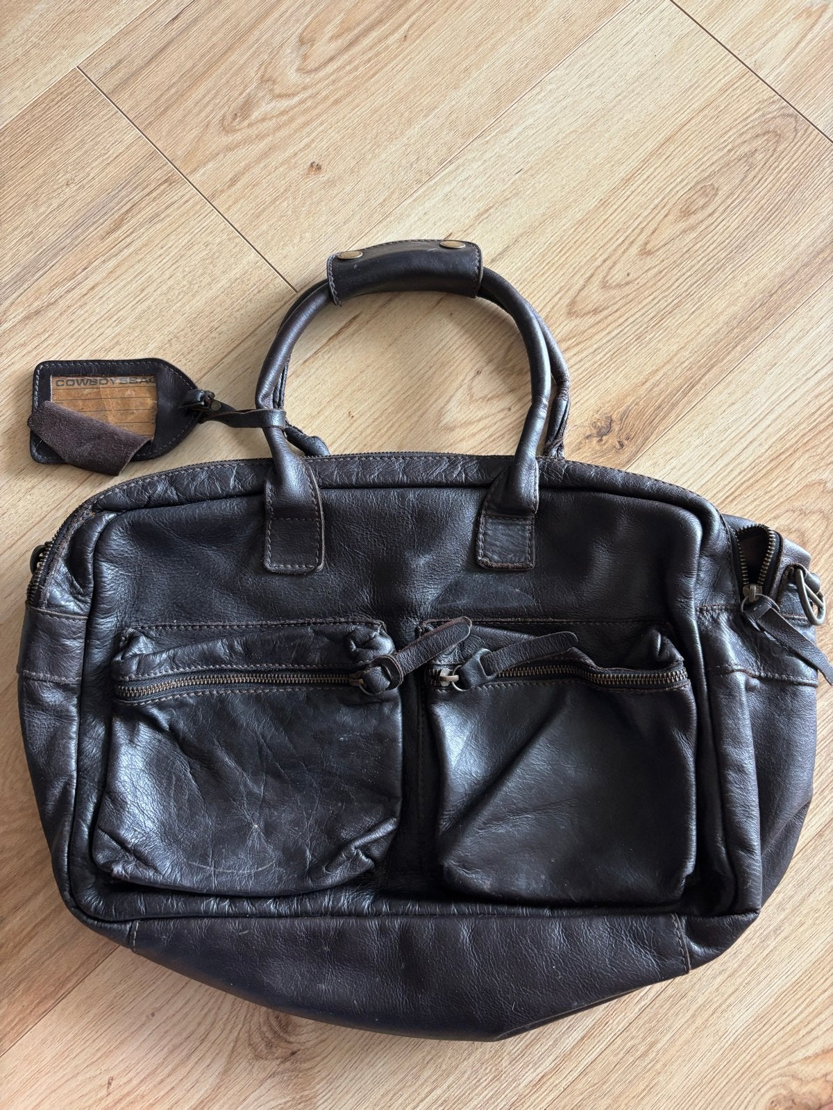 Cowboysbag Leren tas - Donkerbruin, Sieraden, Tassen en Uiterlijk, Tassen | Damestassen, Ophalen of Verzenden, Gebruikt, Bruin