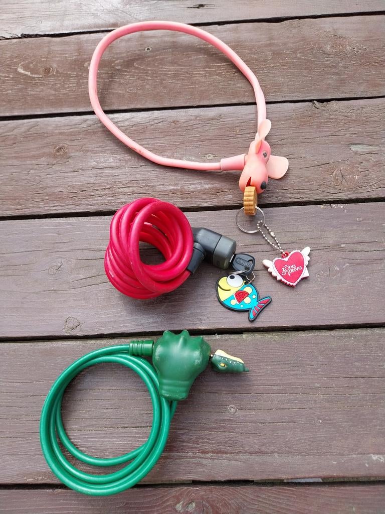 Fietsslot kinderfiets 2,- voor alledrie samen, Ophalen of Verzenden, Gebruikt, Kinderfiets, Abus