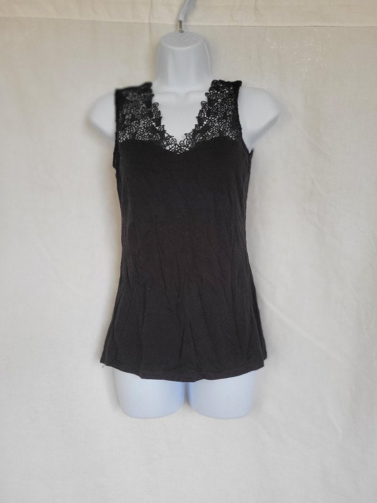 Heel gaaf zwart damesshirt, kant mt S merk H&M, ., Zwart, Ophalen of Verzenden, Zo goed als nieuw