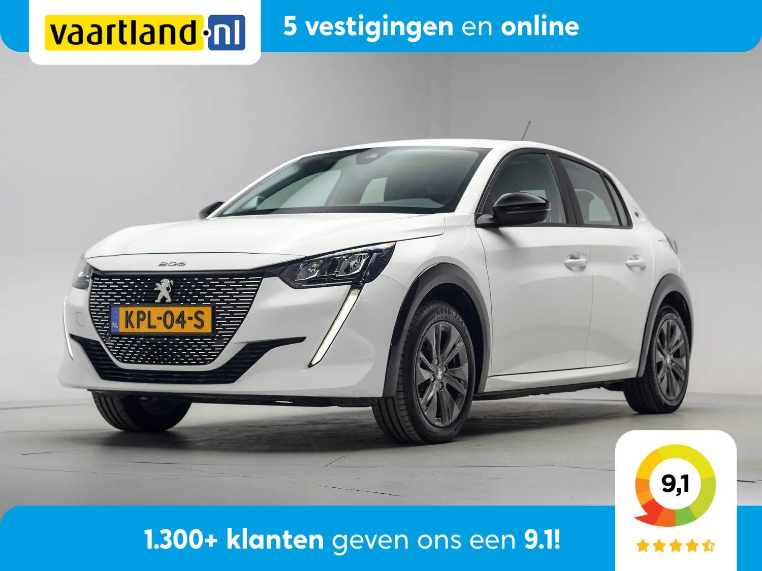 Peugeot e-208 EV Active Pack 50kWh [ LED Cruise control Navi, Auto's, 0 cilinders, Gebruikt, Automatische klimaatregeling, Wit