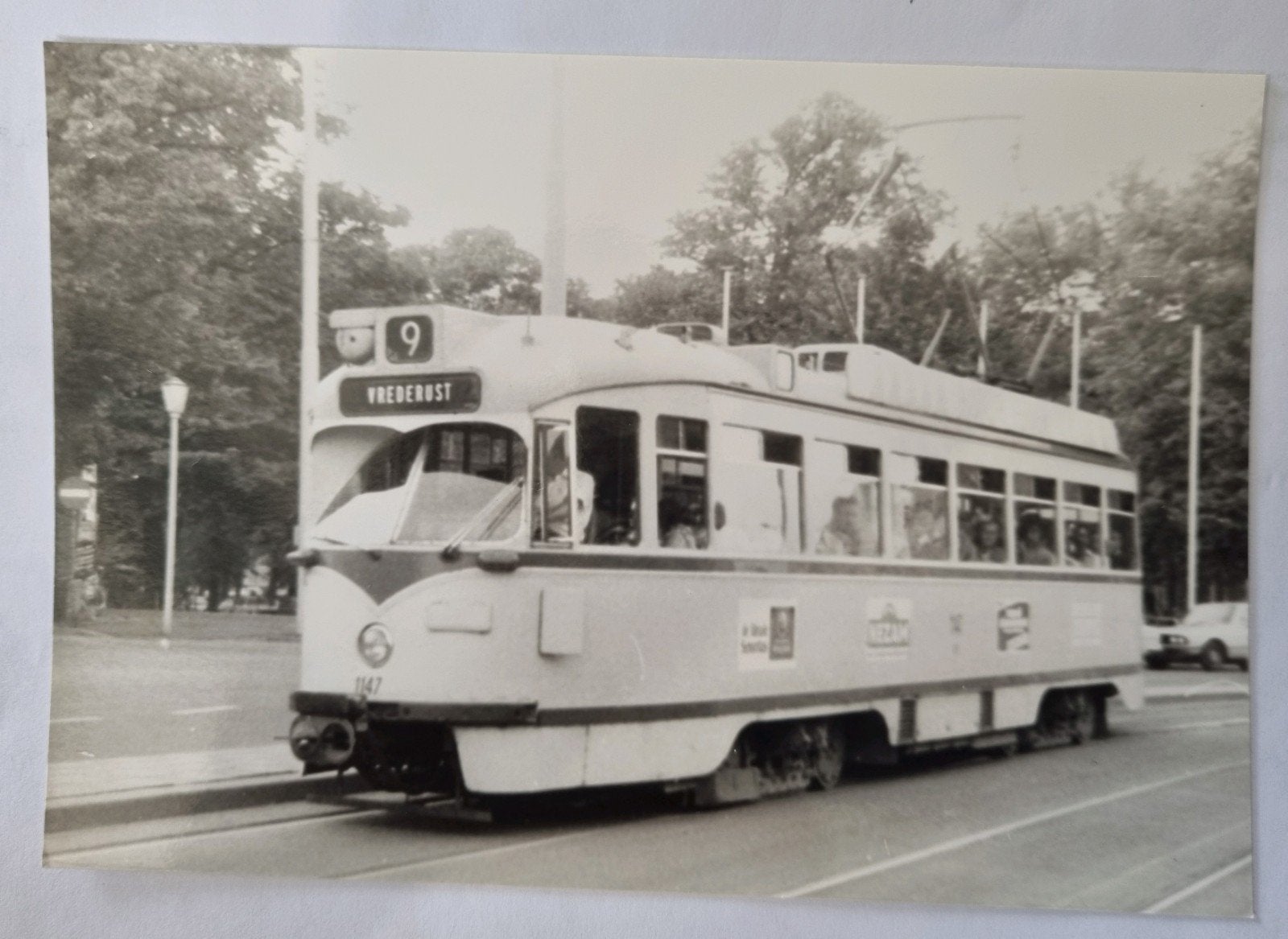 Zeldzame foto PCC tram lijn 9 Nieuwe Parklaan Den Haag, Ophalen of Verzenden, Gebruikt, Tram, Kaart of Prent