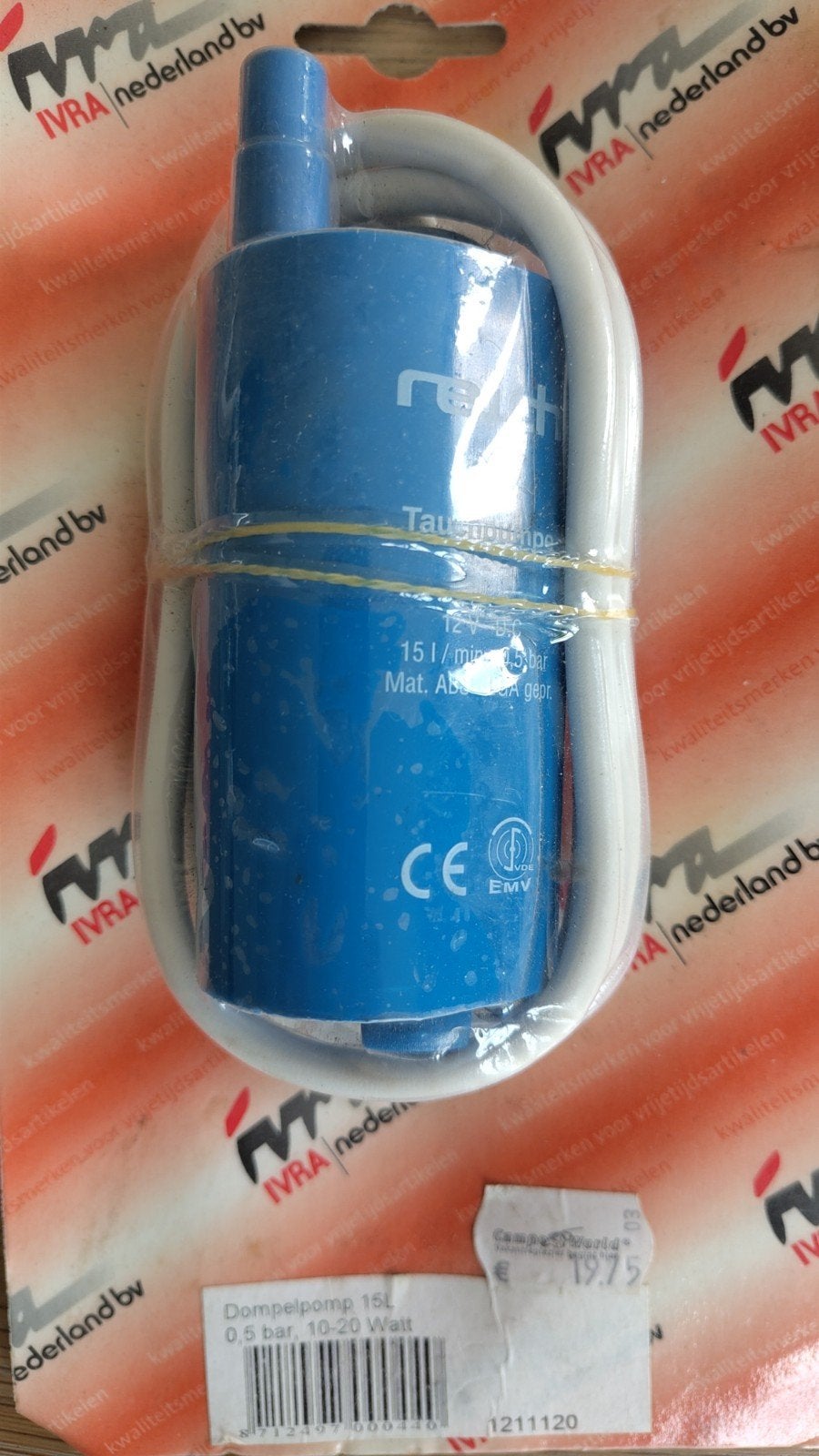 Reich Dompelpomp 15L - 12V DC voor caravan/camper, Ophalen of Verzenden, Nieuw