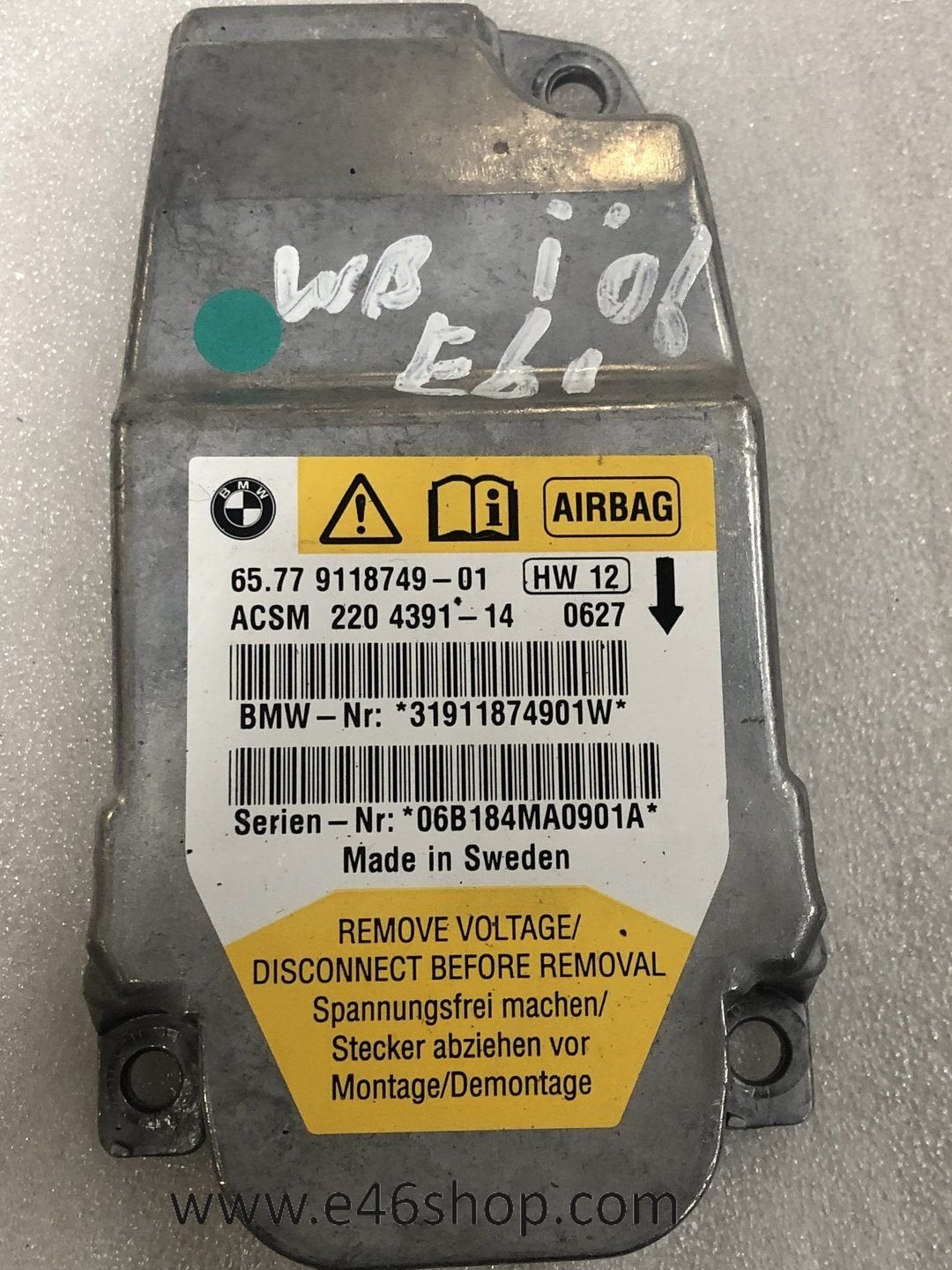 AIRBAG MODULE BMW 5 SERIE E60 E61 OE 9118749, Gebruikt, -, -, Ophalen of Verzenden